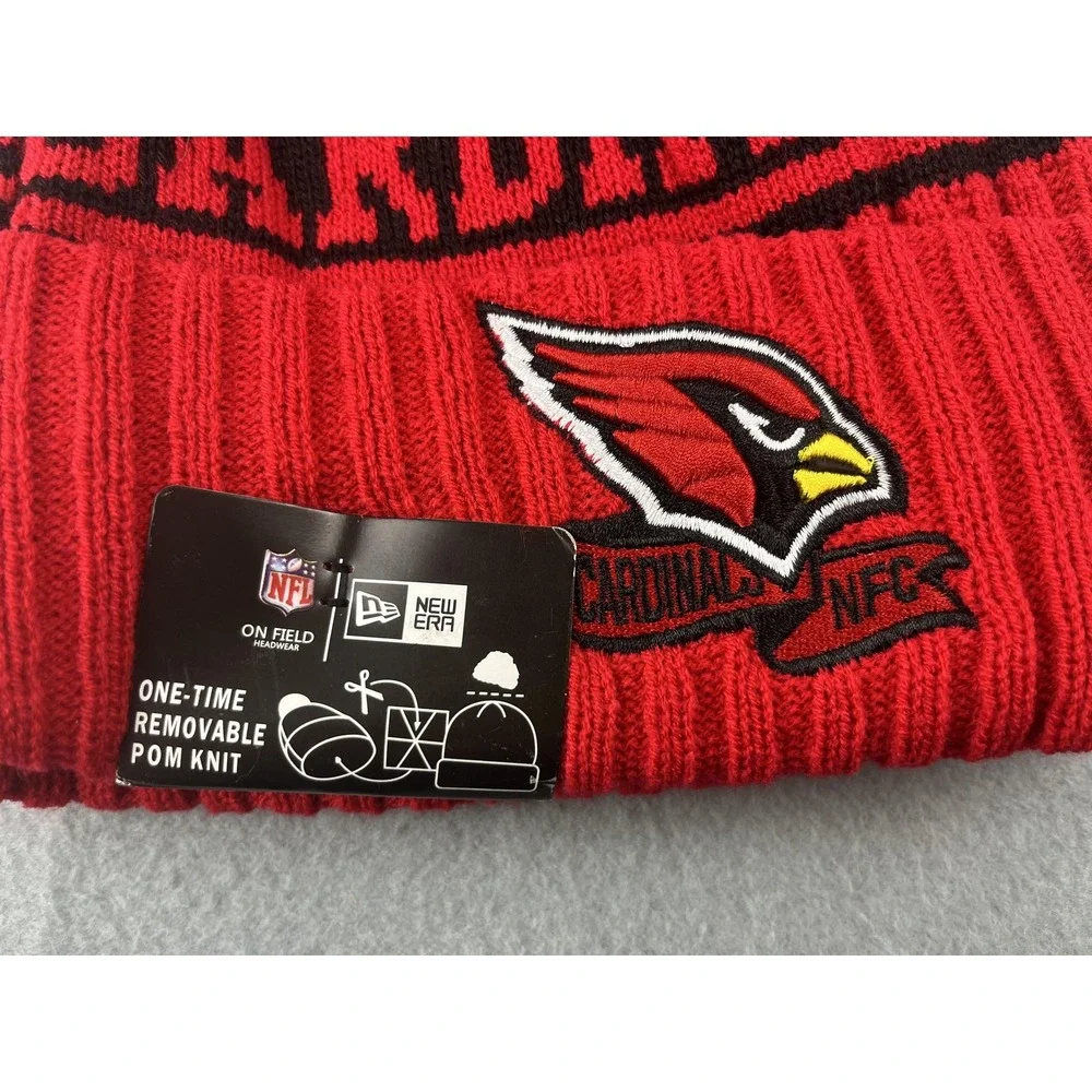 Arizona Cardinals New‎ Era Winter Hat Beanie Pom One Size Red NFL Football NEW